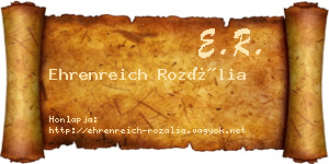 Ehrenreich Rozália névjegykártya